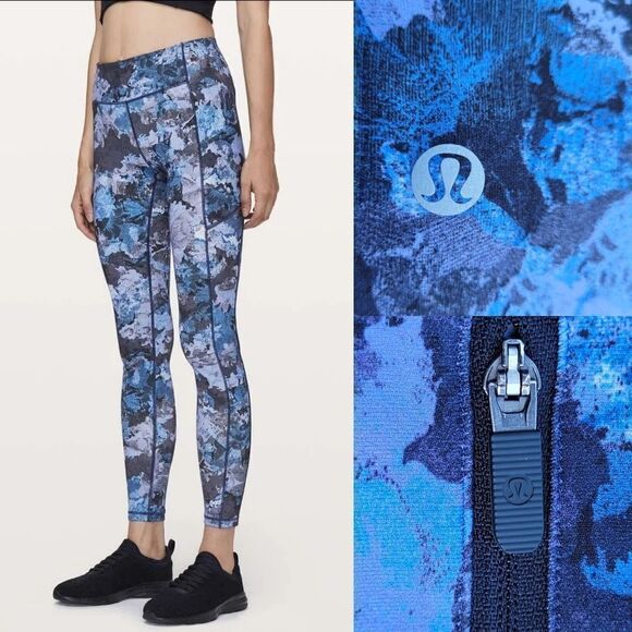 LIKE NEW LULULEMON SPEED UP TIGHT LUXTREME BLUE FLORAL CAMO LEGGINGS 4 - Picture 1 of 7